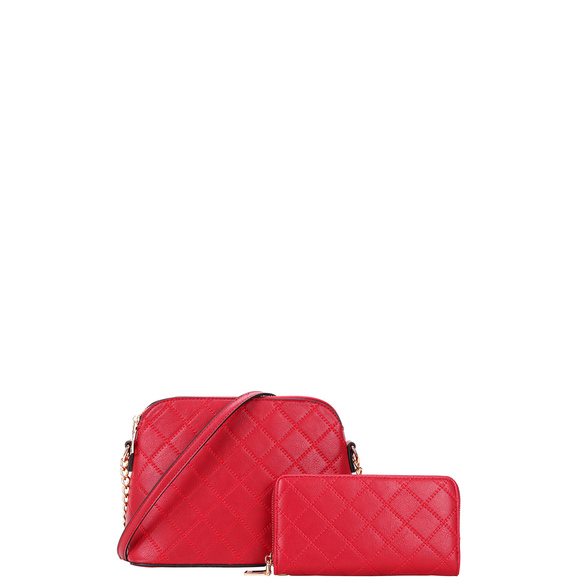 2in1 Quilt Stitching Crossbody Bag With Wallet Set - Picture 2 of 12